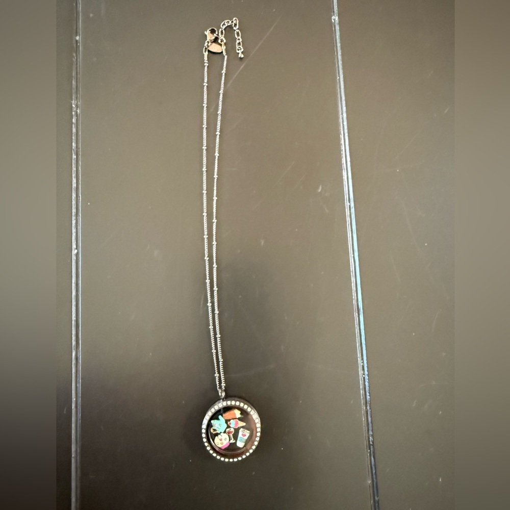 NEW Origami Owl Style Chocolate Brown Floating Charm Locket & Chain -Foodie Set - Picture 6 of 14